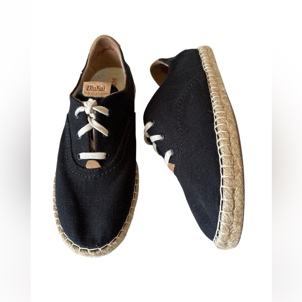 OLUKAI KAULA PA’A LLI‎ CONVERTABLE LINEN ESPADRILLE SHOES SIZE 37
